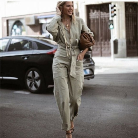 Zara Pants - ZARA LONG BELTED JUMPSUIT